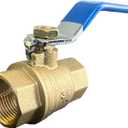 EZ-Fluid 3/4" NPT Female Threaded IPS Ball Valve Full Port Water Stop Shut Off,Heavy Duty LF Brass,Quarter Turn,Blue Handle (1-Pack)