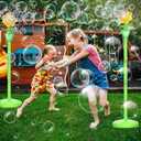 Palksky Bubble Machine for Kids Toddlers, Flower Bubble Maker with Lights for Parties, Rechargeable Automatic Bubbles Blower Machine for Outdoor Wedding Birthday Party