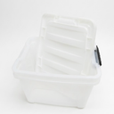Clear Large Storage Bin with Wheels, Plastic Latching Boxes with Lid, 15x12x 9 Inches
