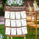 Seating Chart for Wedding Reception Display,18x24 Inch Rustic Wedding Seating Chart Board,3D Please Find Your Seat Wood Wedding Sign with Seating Chart Cards