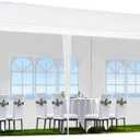 10' X 30' Outdoor Wedding Party Tent Canopy Tent with 5 Removable Sidewalls, Heavy Duty Waterproof Gazebo Patio Shelter for BBQ Camping Party Cater Events