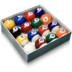 Billiard Balls Set 2-1/4" Regulation Size Pool Table Balls for Replacement (16 Resin Balls)