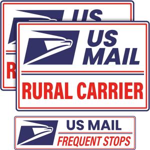 (3 Pack) U.S. Mail Delivery Driver Magnetic Signs U.S. Rural Delivery Carrier Magnets, 2 (12"8") 1 (11"3") For Cars, SUV, Trucks, Reflective (white)