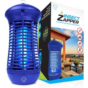 Livin Well Blue Bug Zapper Indoor Outdoor - 4000V High Powered Electric Mosquito Zapper Home Patio, 1,500 Sq Ft Range Fly Trap,18W UVA Bulb Mosquito Killer Lamp Insect Bug Light