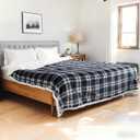 Electric Heated Blanket Full Size 72"x84" Microplush & Sherpa Fabric, Machine Washable 4 Heat Settings & 10 Hours Auto Off - Geometry Lattice