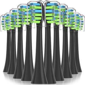 Replacement Toothbrush Heads with Covers for 7am2m AM101/AM105 Electric Toothbrush,10 Pack,Black