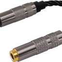 Headphone Adapter 2.5mm Male to 4.4mm Female Adapter for 4.4mm Cable Connected to Balanced 2.5mm Player Device High Stereo Audio Converter OFC Cable with Gold-Plated Plug 6 inch Length Extension Cord