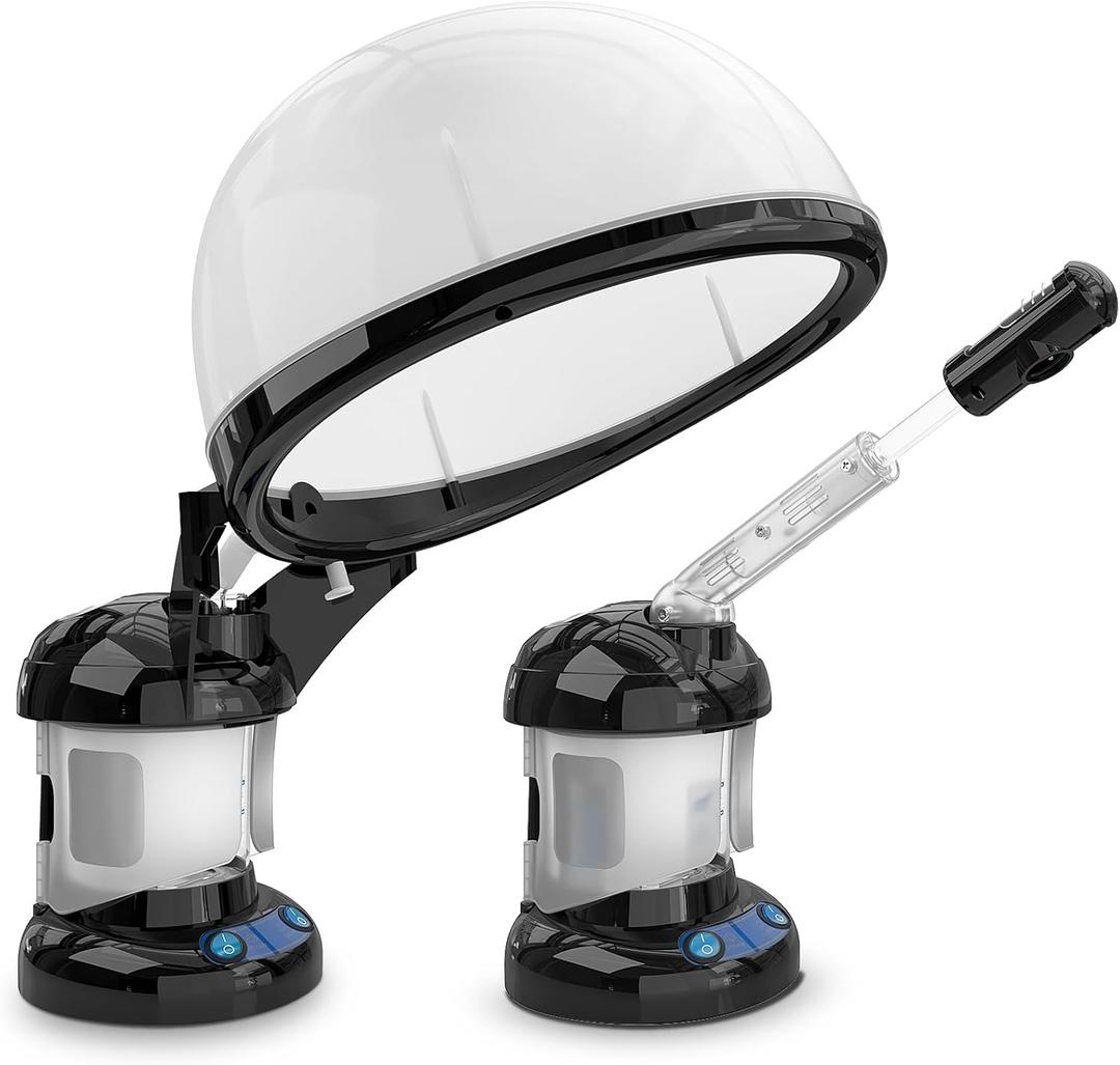 Hair Steamer Kingsteam 2 in 1 Ozone Facial Steamer, Design for Personal Care Use at Home or Salon Barber (Black)
