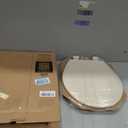 Bemis 500EC Durable Wood Toilet Seat with Easy Clean Hinges, Made in USA, Round, Bone