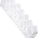 Fruit of the Loom Women's Eversoft Cotton Brief Underwear, Tag Free & Breathable, in Plus Size (7, 6 Pack - White)