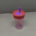 Owala Kids Insulation BPA-Free Plastic Tumbler with Spill Resistant Flexible Straw, Easy to Clean, Kids Water Bottle, Great for Travel, Dishwasher Safe, 15 Oz, Pink and Purple (Lilac Rocket)