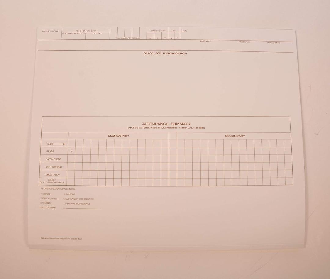 Hammond & Stephens Cumulative Record Folder - Grades K - 12, 18-5/8 L x 11-7/8 W in, 1/2 in Expansion, Pack of 25
