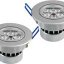 Lemonbest Dimmable 110V 5W LED Ceiling Light Downlight, Warm White Spotlight Lamp Recessed Lighting Fixture, Halogen Bulb Replacement (2pcs)
