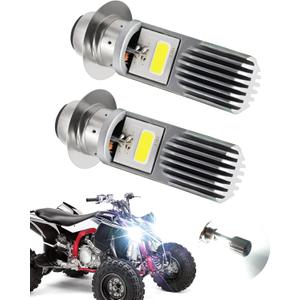 YEORO 2Pcs H6M LED Bulb,AC/DC 9-85V P15D Motorcycle Headlight Bulb Hi/Lo Beam 2xCOB SMD Chips LED Lamps for ATV (2COB)