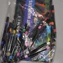 TANMIT 24 Colors Dual Tip Acrylic Paint Markers, Paint Pens Set with Brush Tip and Fine Tip For Fabric, Rock, Wood, Glass, Eggs, Scrapbook, DIY Crafts Making Art Supplies - Teacher Appreciation Gift