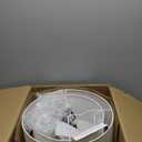 16" Double Drum Gold 3-Light Semi Flush Mount Ceiling Light, Classic Fabric Linen Shade Design for Living Room, Bedroom, Kitchen, Dining Room, Hallway and Entryway