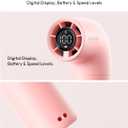 Aecooly Portable Handheld Fan, Powerful Turbo Mini Fan, 16500 RPM High Speed Aero, 14H Max Cooling Time, 5 Speeds Pocket Rechargeable Personal Small Travel GIfts for Women Men -Pink