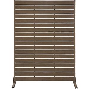 HDPE Outdoor Privacy Screen 72" H x 47.2" W Freestanding Room Divider with Metal Base, Weatherproof Waterproof Sunscreen Rustproof Partition Screen for Patio Backyard Pool Balcony, Brown