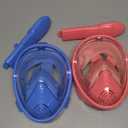 Kids Snorkel Mask Full Face, Snorkeling Gear for Kids 2-14 with Camera Mount, 180 Degree Panoramic View Snorkeling Set Anti-Fog Anti-Leak (Blue+Pink)