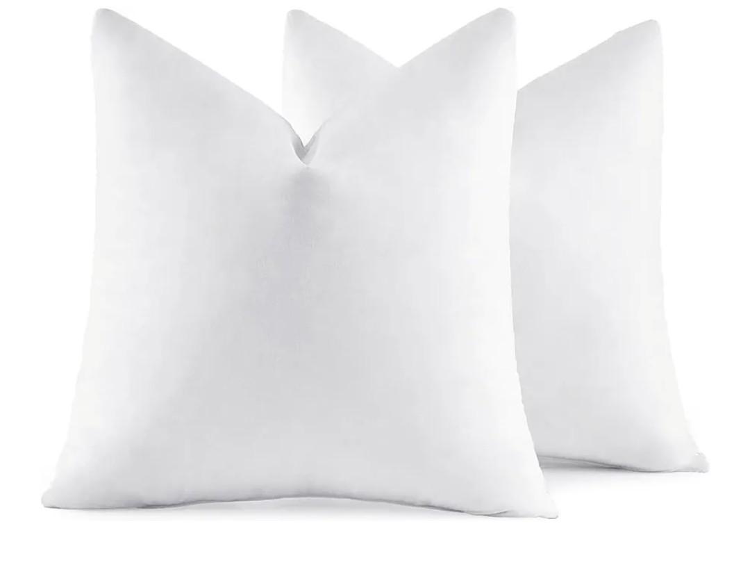 MIULEE 26x26 Euro Pillow Inserts,Set of 2 Down Feather Throw Pillows for Couch Sofa Bed, Decorative Fluffy Throw Pillow Inserts Cotton Fabric,White