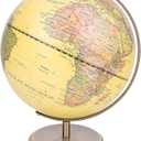 Exerz 12" World Globe Antique Metal Arc and Base Bronzed colour - Educational Geographic Earth Globe - Modern Map in Vintage Color