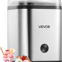 VEVOR Ice Cream Maker, 2.11 Qt. Large Capacity, Electric Automatic Ice-Cream Machine, with Easy Operation & Cleaning, Stainless Steel Shell, for Homemade Frozen Yogurt, Fruit Sorbet, Gelato, Silver