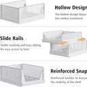 Proarea 5 Pack Stackable Plastic Storage Basket Closet Organizer Bin Foldable Clothes Organizer Storage Drawer Shelf Container for Living room Bathroom Kitchen Office (4L+1S)