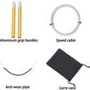 Goothdurs Speed Jump Rope Tangle-Free with Ball Bearing - Adjustable & Self-Locking Aluminum Skipping Ropes with Carrying Pouch Ideal for Crossfit Training, Boxing, and MMA Workouts (8.85 ft(for Height&lt;5'9"), A4-Gold)