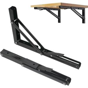 Folding Shelf Brackets 24 inch,Folding Brackets Heavy Duty Max.Load 410lb,DIY Space Saving Wall Mounted Folding Table,Pack of 2