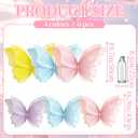 SUNBEAUTY 6 Pcs Large Butterflies Party Decorations, 20 Inch 16 Inch Hanging Butterflies 3D Colorful Pink Purple Yellow Butterfly Decorations for Baby Shower Wedding Ceiling Flower Garden Decor