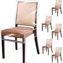 6 Pack Plastic Dining Chair Covers, Waterproof Clear Plastic Kitchen Chair Protectors W/21 x D/18 Inch Keep Your Chairs Safe from Water Dust Stain and Pet Claws Fits 16-23"