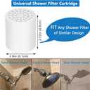 25 Stage Shower Filter Replacement Cartridge, 2 Pack Universal Cartridges for Hard Water Removes Chlorine, Heavy Metals, Iron & Sediments, Fit Any Similar Design Shower Water Filter