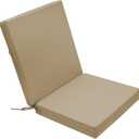 Outdoor High Back Cushions Patio Fade Resistant Chair Cushion with Ties, Waterproof Solid Seat and Back Chair Cushion, 42" L x 21" W x 3" T, Beige