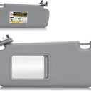 Sun Visor with Vanity Light for 2006-2013 Toyota RAV4, Left Driver Side Gray Sunvisor Replacement 74320-42501-B2 (Grey)