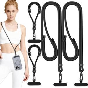 4 Pack Phone Lanyard & Wrist Strap, Cell Phone Lanyard for Around The Neck Adjustable Phone Strap for Most Smartphones