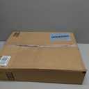 2025 Halloween Hologram Ghost Mirror  LED Spooky Haunted Mirror with Creepy Eyes, Indoor Halloween Wall Decor for Bedroom, Living Room, Fireplace, DIY Haunted House Props (Wavy Border, White Light) (Black-1)