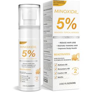 Minoxidil for Men and Women, Hair Growth Biotin Serum with Batana and Rosemary for Hair Beard Regrowth Treatments Extra Strength Hair Loss Solution, Clinically Proven to Regrow Thicker