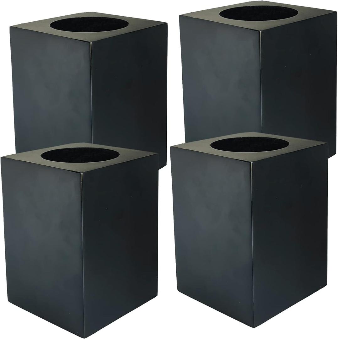 Wood Bed Risers, Furniture Risers-Heights 4.5 Inch Heavy Duty Risers for Sofa, Table, Couch Chair, Supports up to 6,000 lbs,(Set of 4 Riser Black)