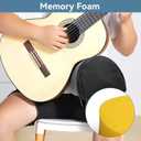 Guitar Rest Cushion, Soft Sponge & PU Leather with Straps (Nonadjustable), Guitar Cushion Leg Support, Relief Your Thigh, Black Foot Stool for Acoustic Guitars Players Musical Instruments Accessories