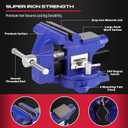 Heavy Duty Bench Vise 4.5 Inch: Table Clamp Woodworking Vice Press Drill Tools Workbench Wood Metal Pipe Work Shop Block Swivel Slide Cross Welding Machine Kit Milling Grip Precision Magnetic Jaw Pad