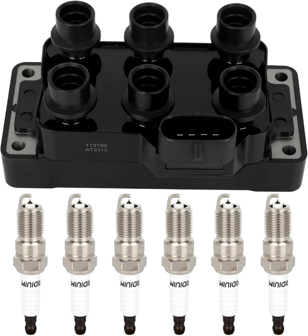 ECCPP FD488 1 ignition coils with 6 iridium Spark Plugs SP432,for Ford Taurus 1996-2000,Ranger 1998,Contour/Windstar 1995-2000 &,for mazda 1997-2000,MPV 2000-2001 &,for Mercury Sable 1996-20006630365
