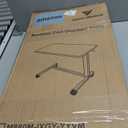 Vaunn Medical Pneumatic Adjustable Overbed Bedside Table with Wheels (Hospital and Home Use) (Black)