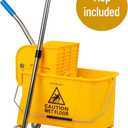 Mind Reader Mop and Bucket Set with Wringer, Mop Included, 5.5 Gallon Cleaning System with Wheels, Upward Press Wringer, Small Mop Compatible
