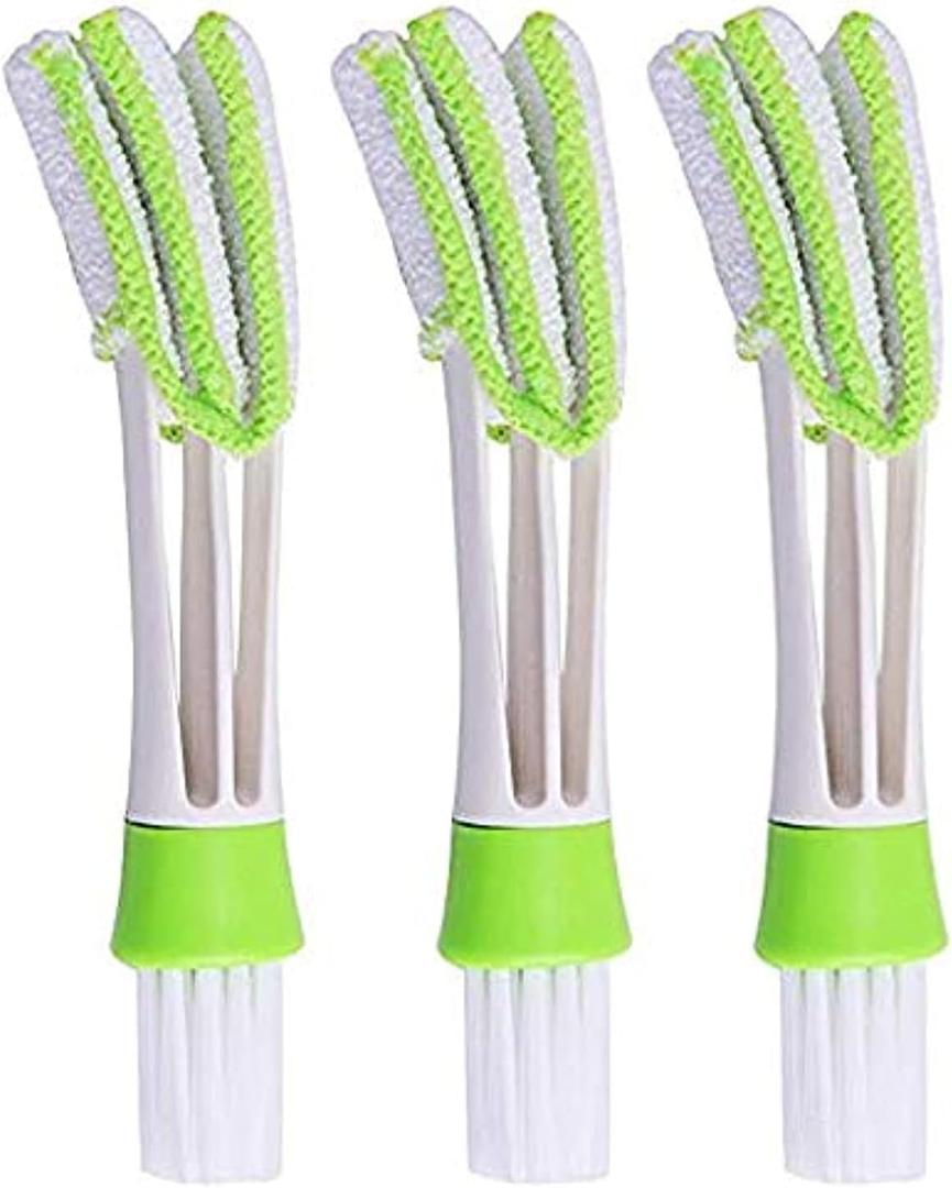 Mini Duster for Car Air Vent, Set of 3 Automotive Air Conditioner Cleaner and Brush, Dust Collector Cleaning Cloth Tool for Keyboard Window Leaves Blinds Shutter Glasses Fan