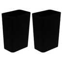 2-Pack Small Plastic Trash Can Wastebasket, 3 Gallon Black Slim Rectangular Garbage Container Bin for Bathroom, Office, Kitchen