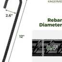 Kingsyard 16 Pack 12 Inch Rebar Stakes J Hook Ground Stakes, Galvanized Metal Heavy Duty Tent Stakes for Trampolines Chain Link Fence Lawn Inflatables Decorations Outdoor Canopy Swing Set