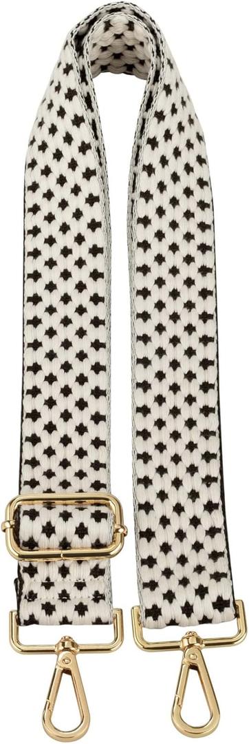 ZANQANO Purse Strap Replacement Crossbody Bag Women Wide Adjustable Jacquard Woven Handbag Straps (Dot Coffee)