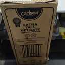 Carlson 36" Extra Tall Walk-Thru Dog Gate with Small Pet Door, White