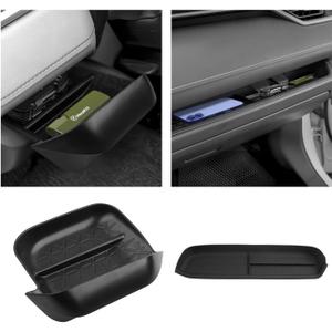 Autorder 2PCS Center Console Organizer for 2019-2025 Toyota RAV4 Accessories ABS Driver Drawer Storage Box Silicone Glove Box Organizer Center Console Insert Tray with Anti-Slip Surface
