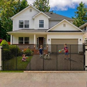 Extra Wide Retractable Mesh Gate + Hardware Replacement, Adjustable up to 250 Inches, 48-Inch Tall Pet Gate for Indoor and Outdoor Use for Deck, Garage, and Patio, Black